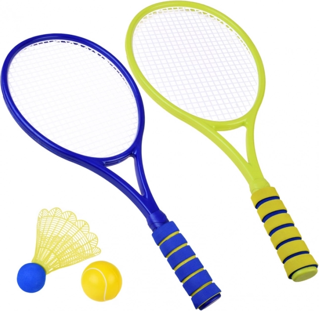 Set per badminton e tennis con pallina in schiuma e volano