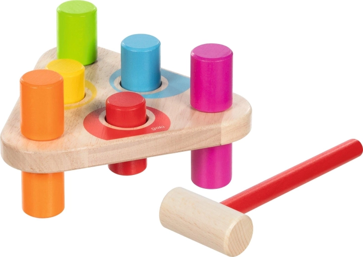 Panca martellabile triangolare con martelletto nei colori dell’arcobaleno - 1 pezzo