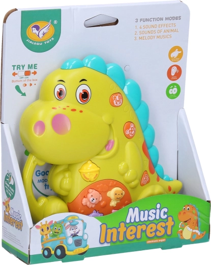 Dinosauro giocattolo con effetti luminosi e sonori 14 cm - 1 pezzo
