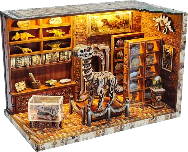 Miniatura casetta Istituto di ricerca sui dinosauri – kit fai-da-te con illuminazione LED