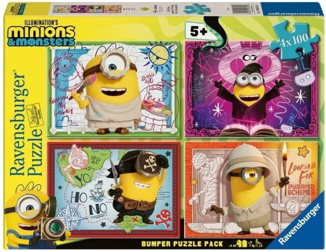 Puzzle Ravensburger Minions e mostri 4x100 pezzi