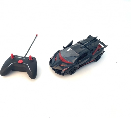 Auto RC sportivo rosso-nero in scala 1:18
