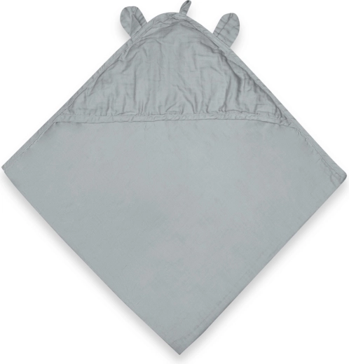 Nuuroo Danila asciugamano per neonato in mussola con cappuccio Dusty Blue