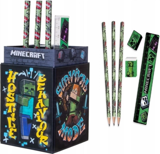 Set di cancelleria Minecraft con astuccio