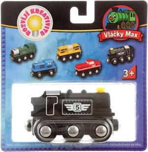 Locomotiva diesel in legno nera Maxim