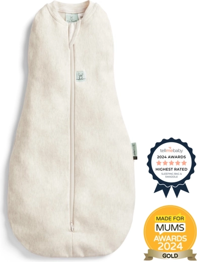 ErgoPouch Cocoon fasciatoio avvolgente e sacco nanna 2 in 1 Oatmeal Marle 0,2 tog (3–6 mesi)