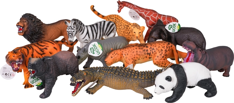 12 animali realistici in un unico set