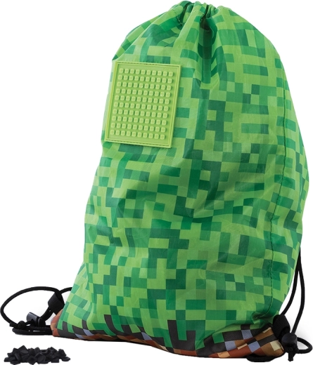 Sacca zaino PIXIE CREW Minecraft verde-marrone