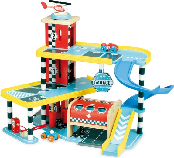 Vilac garage Vilacity – garage a piani in legno con ascensore e macchinine