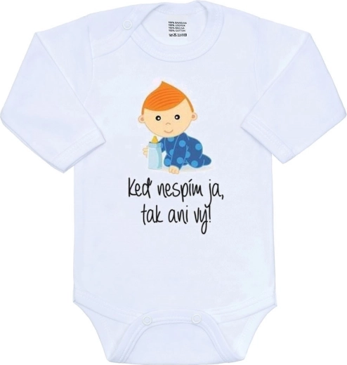 Body New Baby con stampa “Se non dormo io, non dormite nemmeno voi”