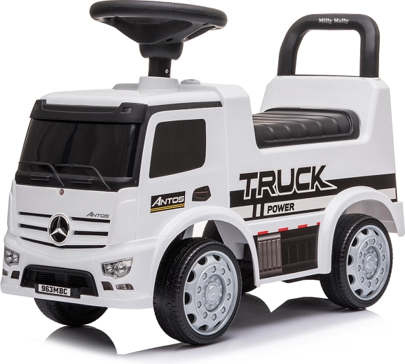 Milly Mally cavalcabile per bambini Mercedes-Benz Antos bianco