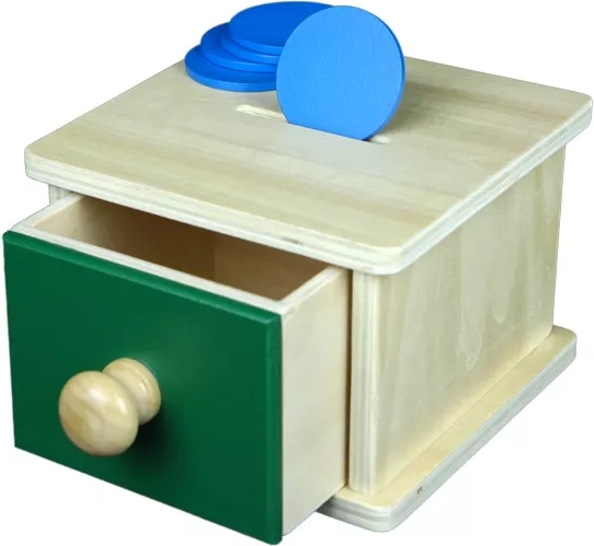 Salvadanaio Montessori per neonati con cassetto - 1 pezzo