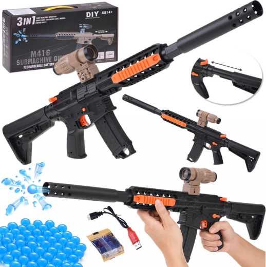 Gel blaster M416 per palline di gel 3 in 1 con batteria (DIY) - 1 pezzo