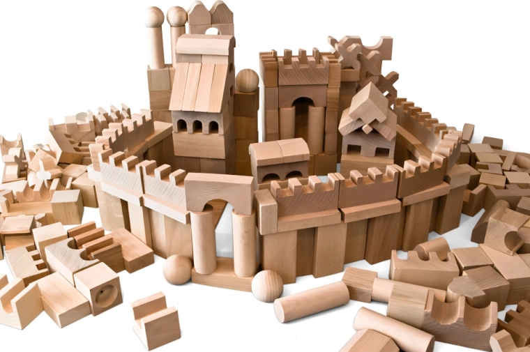 2Kids Toys blocchi di legno naturale XL 220 pezzi