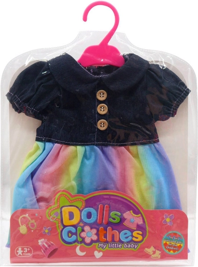Abbigliamento per bambola 35 cm – vestitino arcobaleno con gruccia