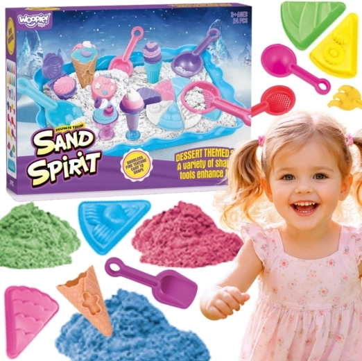 Woopie Sand Fairy sabbia cinetica set gelateria e dessert 24 pezzi
