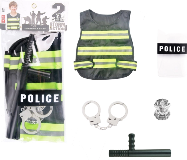 Gilet da poliziotto con cintura e manette