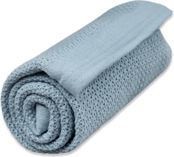 Coperta Vinter & Bloom Soft Grid Organic dim blue
