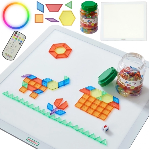 Pannello LED quadrato colorato MASTERKIDZ con mosaico Montessori 140 pezzi