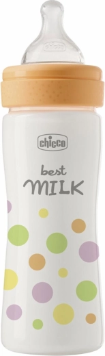 Biberon Chicco Perfect Easy 250 ml con tettarella in silicone, flusso medio, 2 m+