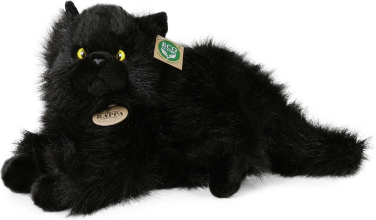 Rappa Gatto di peluche nero sdraiato 30 cm Eco-Friendly