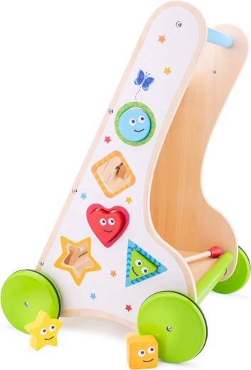 Primi passi multifunzionale in legno per bambini