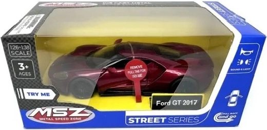 Modello di auto rosso MSZ Ford GT 2017 con effetti luminosi e sonori