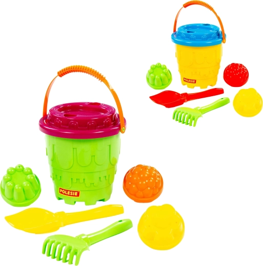 Set da spiaggia per bambini con secchiello e formine - 1 pezzo