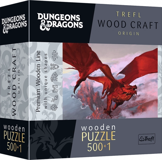 TREFL Puzzle in legno a doppia faccia Dungeons & Dragons: Drago rosso antico