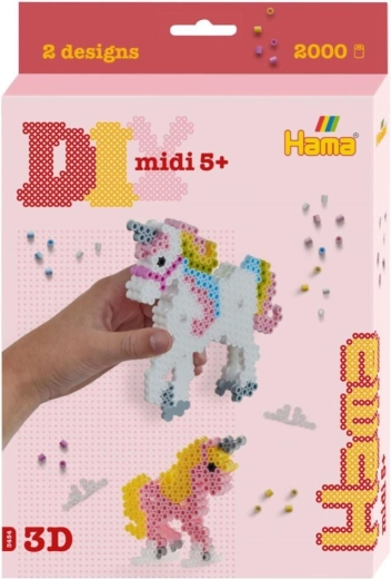 Perline da stirare Hama MIDI Unicorno 3D 2000 pezzi