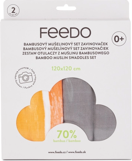 Feedo fasce in mussola di bambù 2 pz 120 × 120 cm con stampa arcobaleno per foto dei traguardi