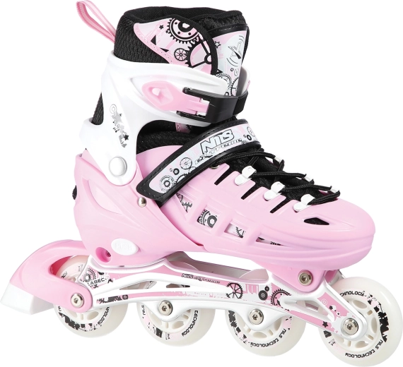 Pattini regolabili per bambini 4 in 1 NILS Extreme rosa – S (31-34)