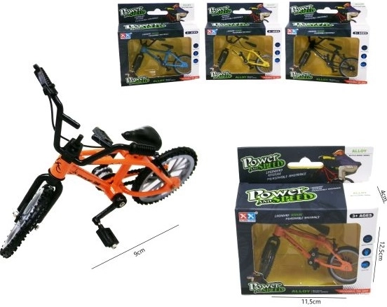 Mini bici da dita in metallo 9 cm con 4 ruote