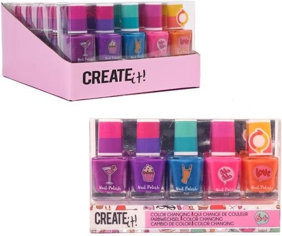 Create it! smalto per unghie colorato che cambia colore – set da 5 pz