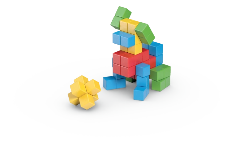 64 cubi colorati per una creatività senza fine