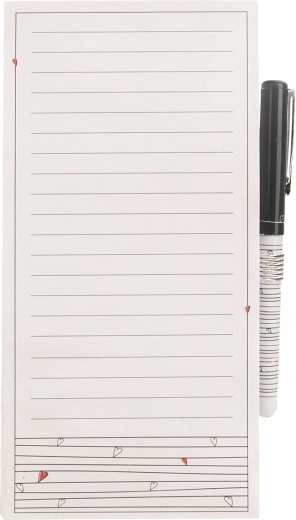 Blocco note magnetico da frigorifero con penna Cuoricini