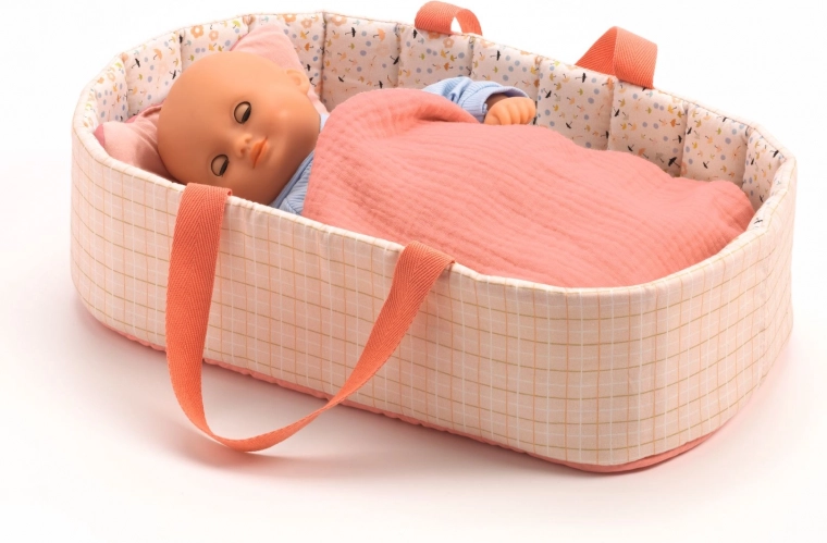 DJECO Borsa per Bambola Righe Rosa