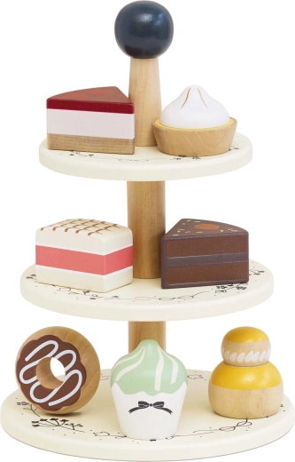 Le Toy Van alzata in legno a tre piani con dessert