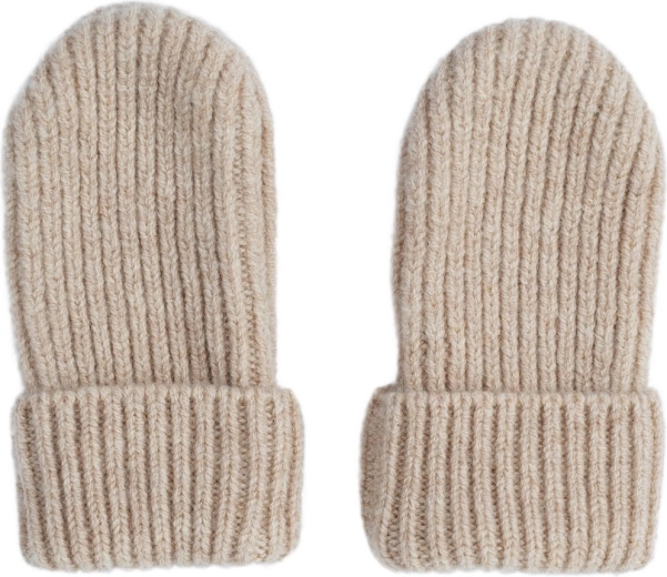 Guanti in maglia Lodger in merino beige 1–2 anni
