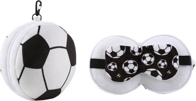 I-Total cuscino da viaggio a forma di pallone da calcio con mascherina per gli occhi