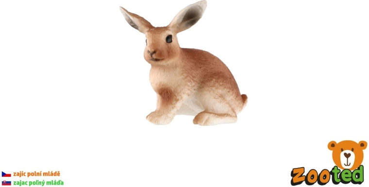 Figura di cucciolo di lepre comune Zooted 6 cm