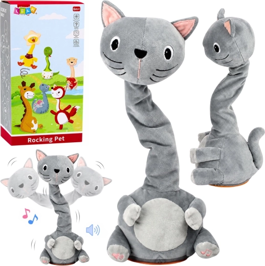 Gattino interattivo danzante di peluche con musica e suoni, grigio