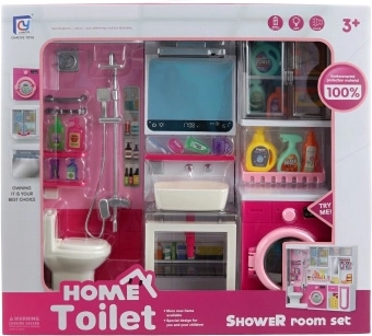 Set da bagno con lavatrice e specchio illuminato