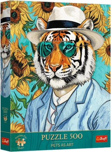 Puzzle Trefl Premium Plus Pets as Art: Signor Tigre e Girasoli 500 pezzi
