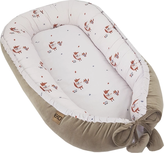 Nido EKO per neonato in cotone e velluto Fox 90 × 60 cm