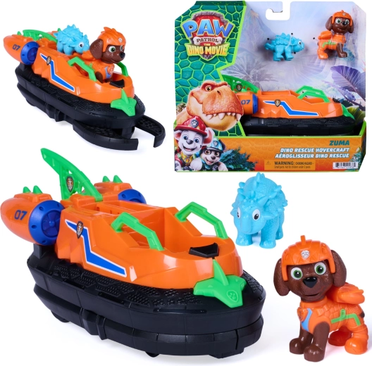 Spin Master Paw Patrol Dino Rescue – hovercraft Zuma con personaggi (17,5 cm)