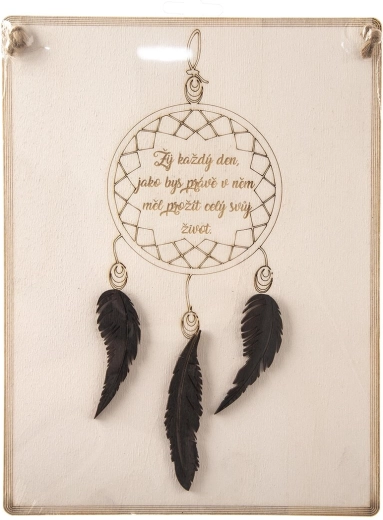 Targa in legno con scritta motivazionale “Vivi ogni…” 20 × 27 cm