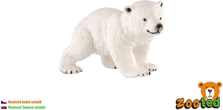 Cucciolo di orso polare in plastica, 6 cm