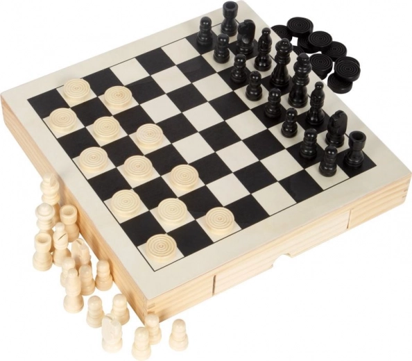 Set di scacchi compatto in legno 3-in-1 small foot