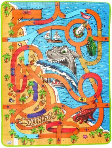 Pista da corsa Hot Wheels con motivo marino